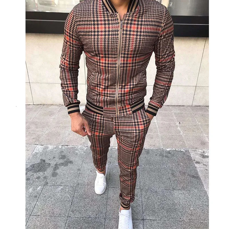 Gentlemen Tracksuit Set Jackets Sets Men Suit Fashion Sportsuit Sweatshirts Sportswear CoatPant 240311