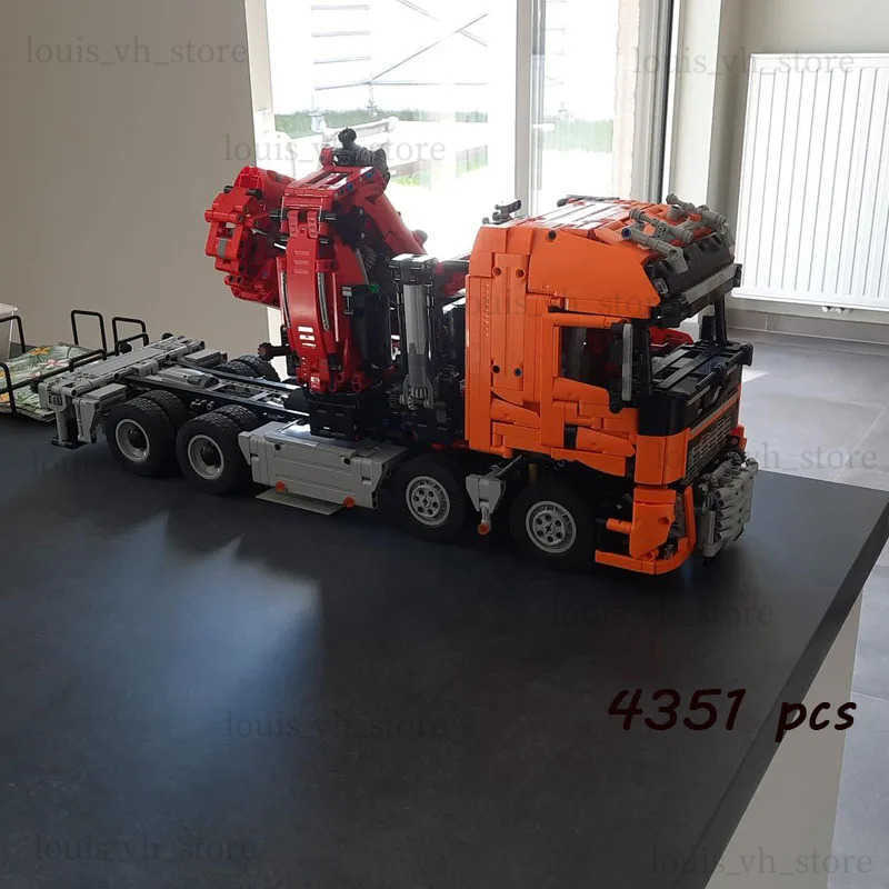 Free shipping Main Transporter MOC118230 Electric Crane 4351 Hightech Parts Building Blocks for Adults Educational Toys Vehicles Models Gift