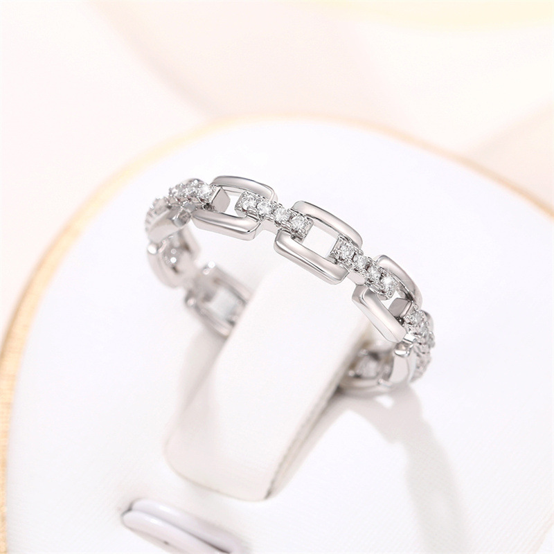 Sterling Sier White Zircon Eternity Ring: Handmade Top-Selling Jewelry free shiping