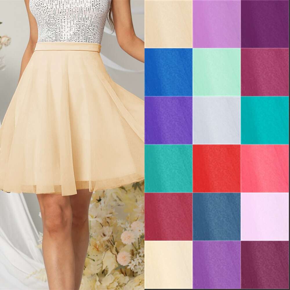 26 Colors Misshow Short Puffy Soft Tulle Skirt Elastic Mini Tutu Dress Underskirt Petticoat for Party Dance Ballet Costume