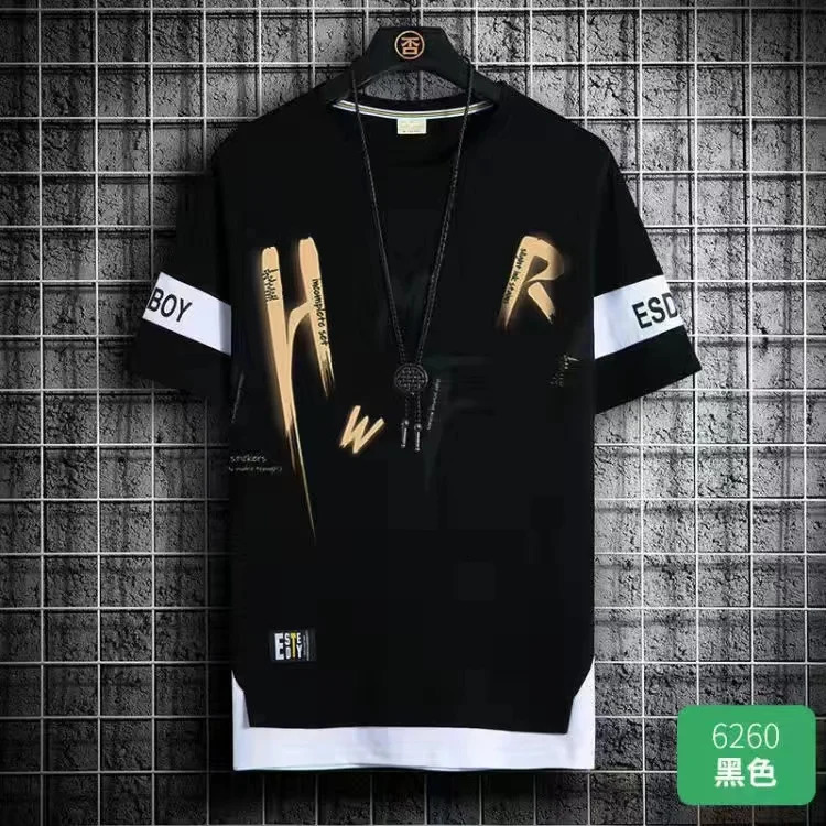 Mens T Shirts Korean Fashion Summer Short Sleeve Print T Shirts Men Casual Harajuku Men Clothing Graphics T Shirts Men 240315