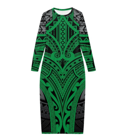 V-neck Puletasi Polynesian Samoan Traditional Clothing Church Uniform Custom Women Couples Dress Three-Quarter Sleeves Ptaha 220706