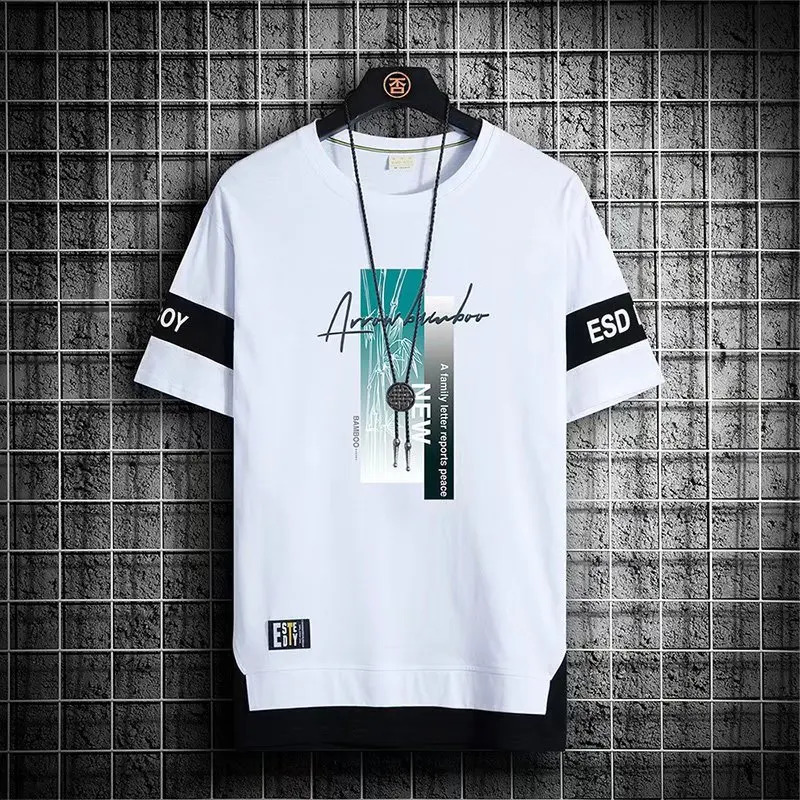 Mens T Shirts Korean Fashion Summer Short Sleeve Print T Shirts Men Casual Harajuku Men Clothing Graphics T Shirts Men 240315