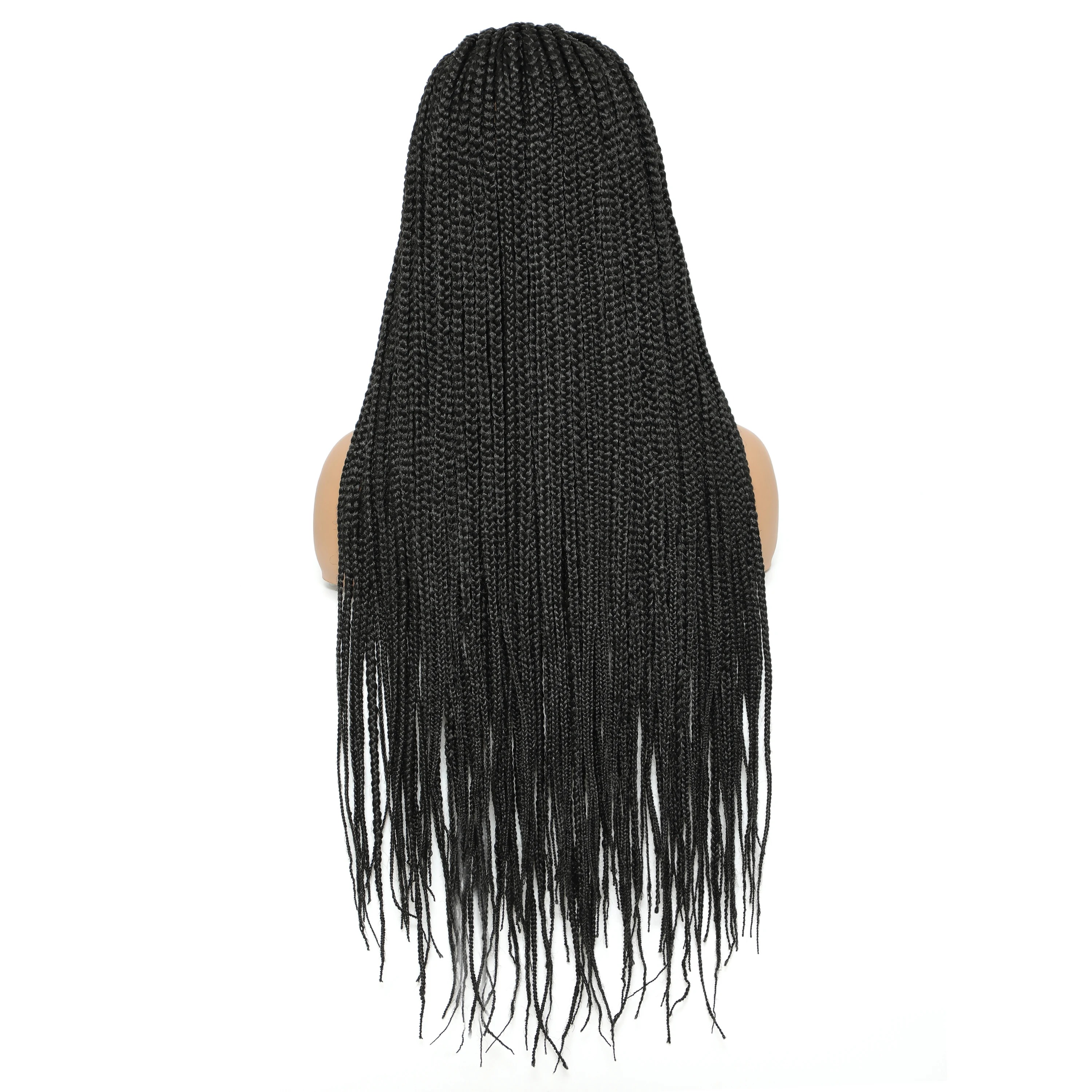 26 Inch For Black Women Ombre Barids Long Synthetic Box Braided Wigs Fake Scalp Braiding Hair Cosplay Wig