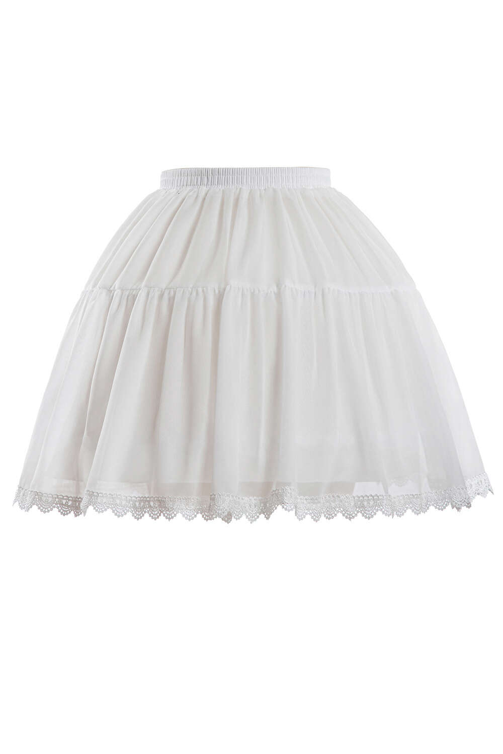 Black Dress Little Lolita Lace Hem Short Tutu Skirts 2 Hoops Ballet Underskirts Petticoat for Comic Exhibition Cosplay Costume