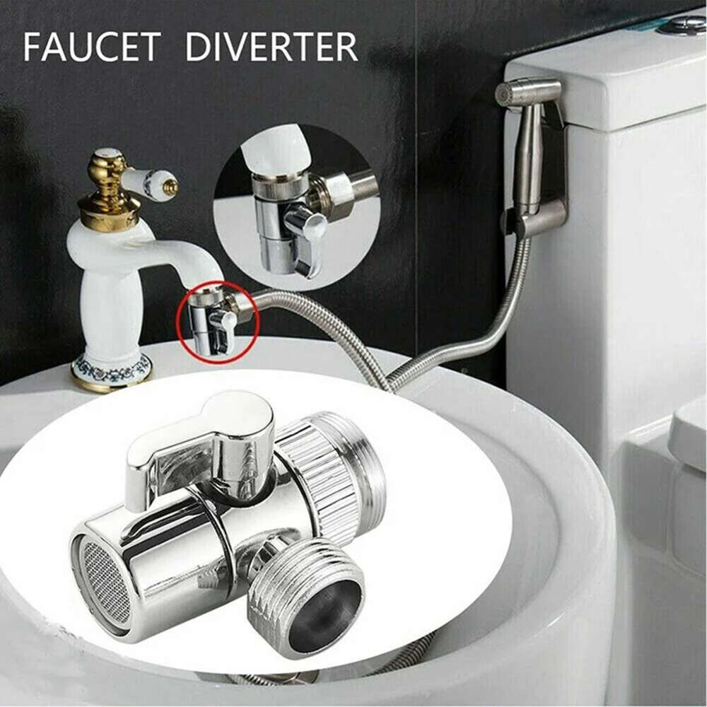 New Zinc Alloy Switch Faucet Adapter Kitchen Sink Splitter Diverter Vae Water Tap Connector Toilet Bidet Shower Kichen Accessories