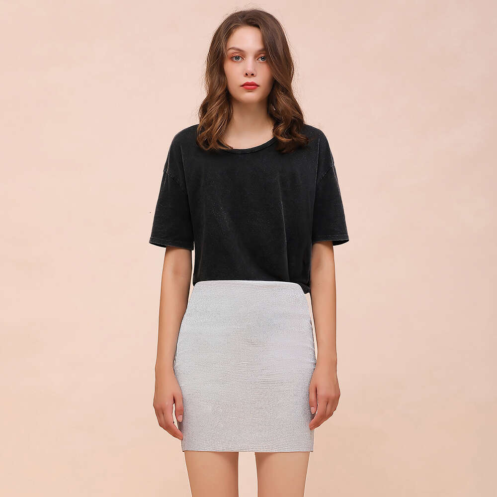 Fashion Sier Mini Skirts Women 2022 Spring Summer Girls Short Casual Solid Zipper High Waist Pencil Bodycon Hip Skirt