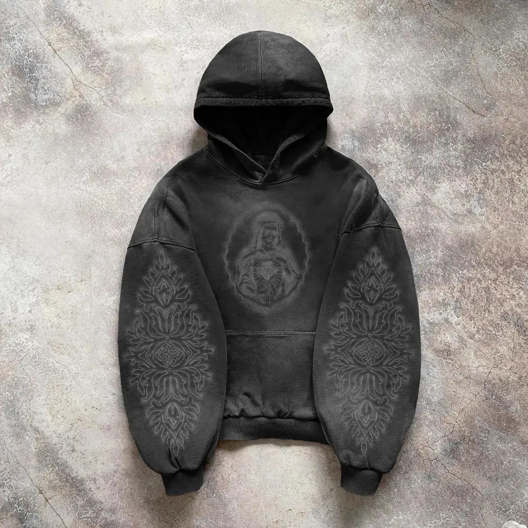 Vintage Black Washed Cotton Hoodies for Men Women Casual Comfy Oversized Pullovers Tops Hooded Sweatshirts with Kangaroo Pocket 240307