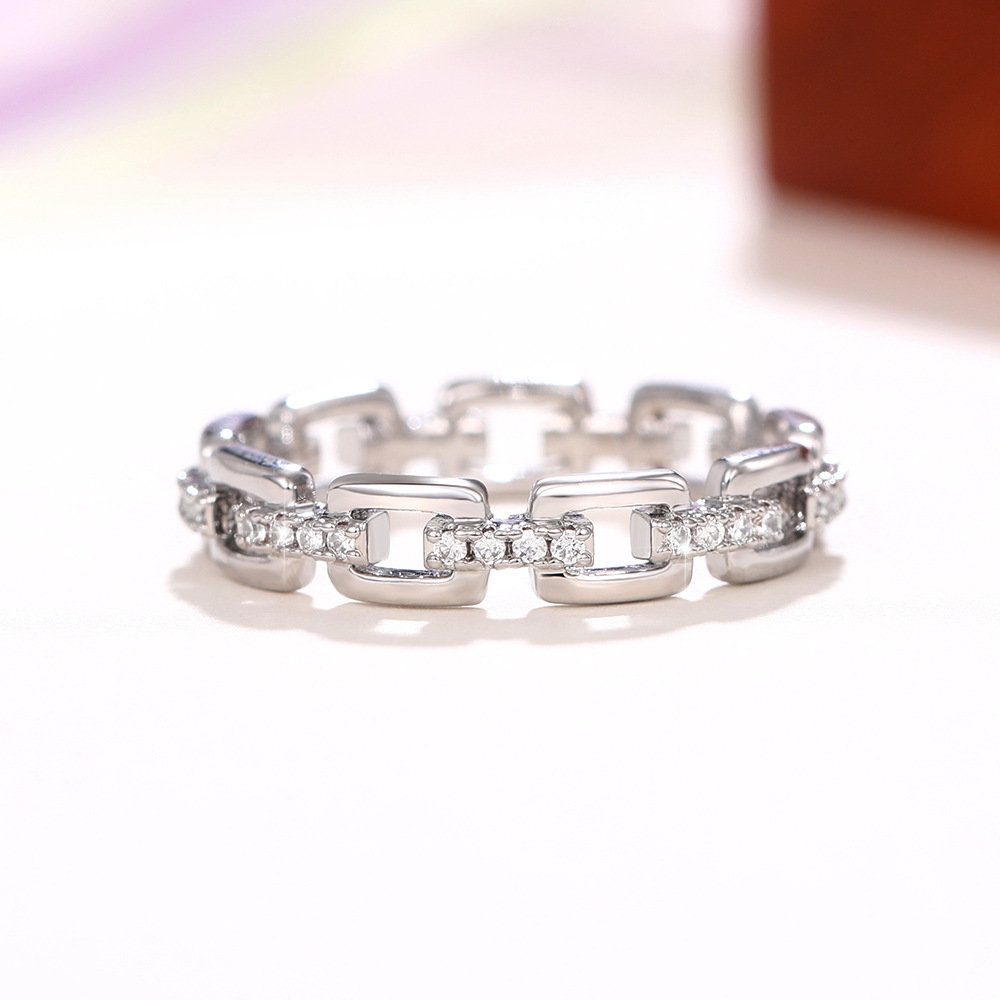 Sterling Sier White Zircon Eternity Ring: Handmade Top-Selling Jewelry free shiping