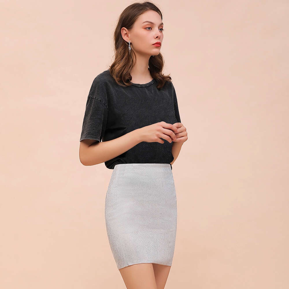 Fashion Sier Mini Skirts Women 2022 Spring Summer Girls Short Casual Solid Zipper High Waist Pencil Bodycon Hip Skirt