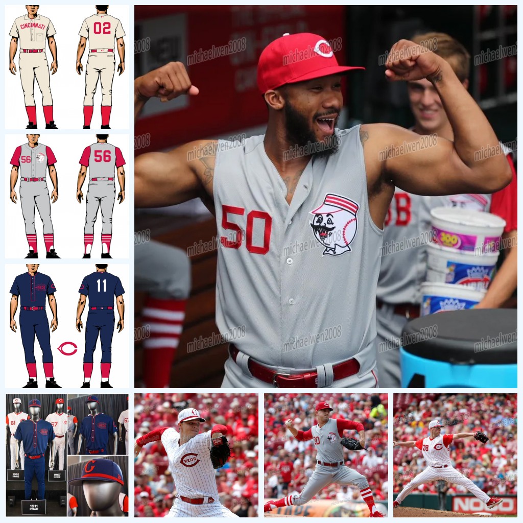 44 Aristides Aquino Sleeveless Throwback Jersey Eugenio Suarez Derek Dietrich Nick Senzel Jose Iglesias Raisel Iglesias Winker