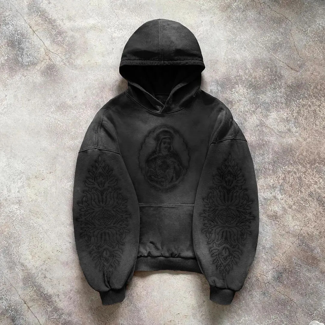 Vintage Black Washed Cotton Hoodies for Men Women Casual Comfy Oversized Pullovers Tops Hooded Sweatshirts with Kangaroo Pocket 240307