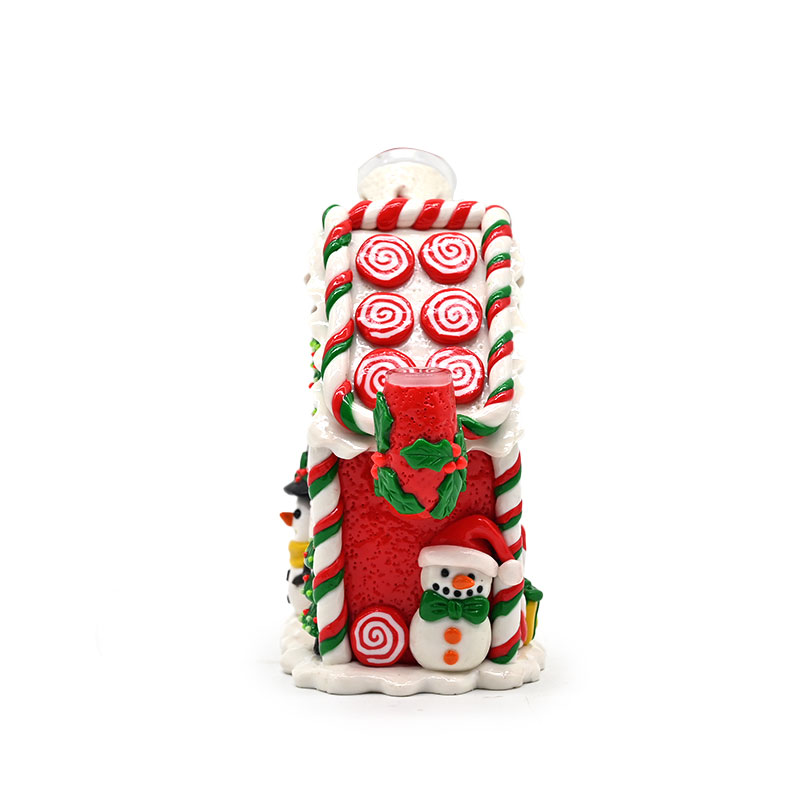 Glass Bong,Glass Water Pipe,Polymer Clay Christmas Theme Glass Smoking Item With Cartoon House,Glow In Dark,Christmas Tree/Snowman,Glass Hookah,Smokin