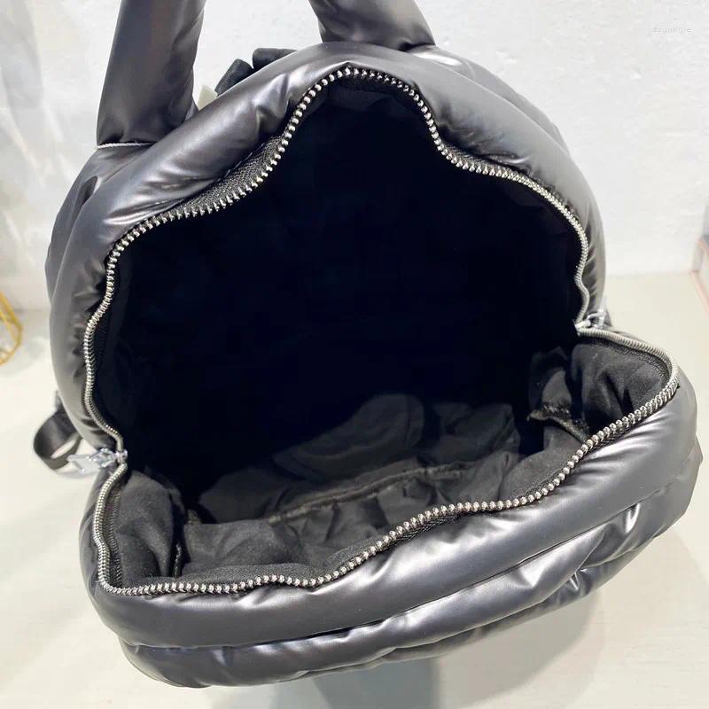 Backpack 2024 Women Backpac Down Letter Printing Autumn Winter Fashion Large-capacity Space Cotton Solid Color School Bag
