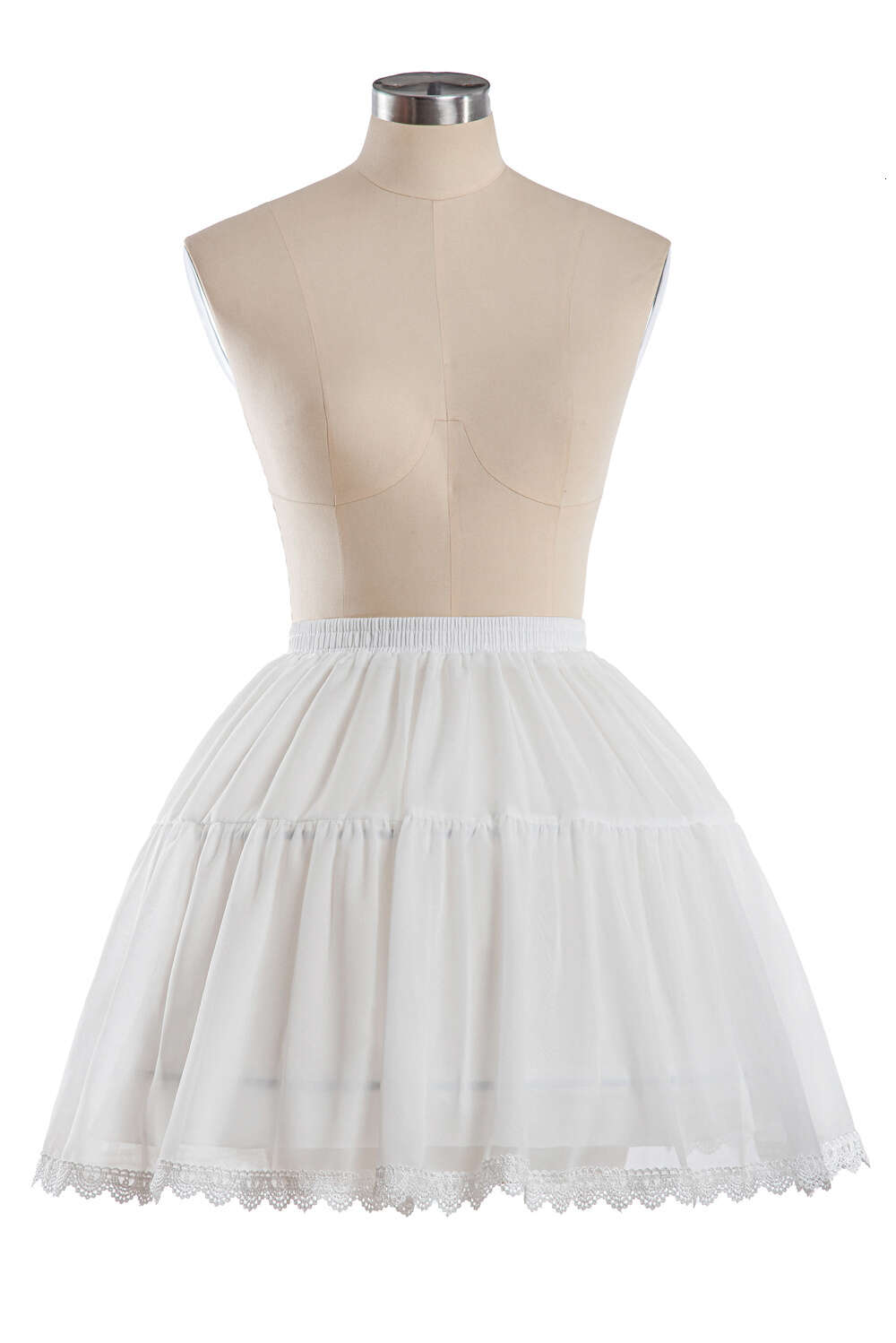 Black Dress Little Lolita Lace Hem Short Tutu Skirts 2 Hoops Ballet Underskirts Petticoat for Comic Exhibition Cosplay Costume