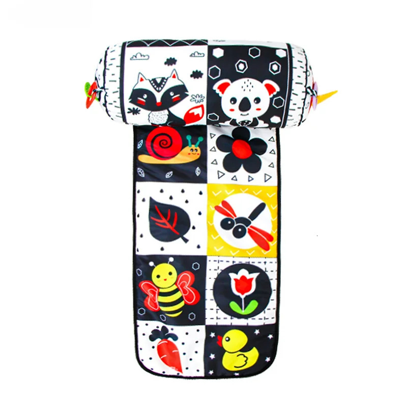 Baby Pillow Tummy Time Toy Black And White Lying High Contrast DoubleSided Sensory born Headup Training 240313