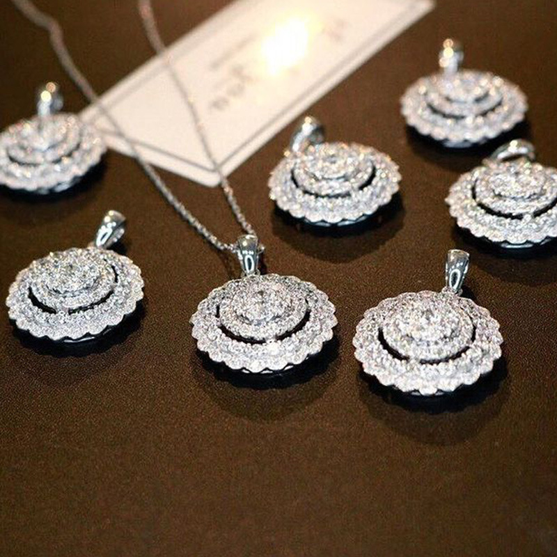 Sterg Sier Circle Pendant Necklace 5A Cubic Zirconia | Mother's Day Gift