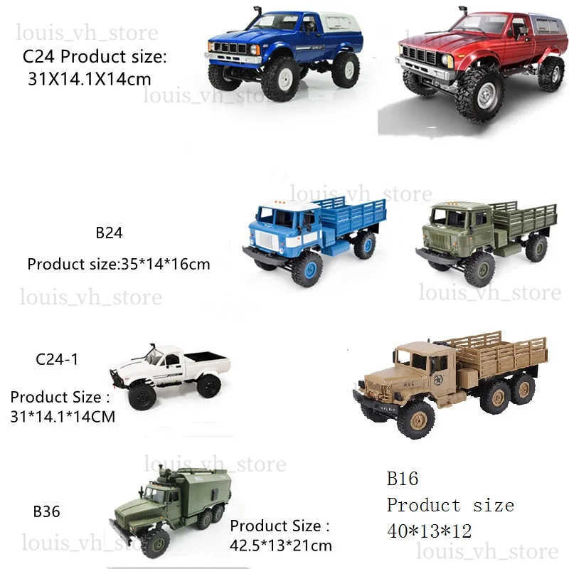 Electric/RC Car WPL Cars RC Car 4WD Radio Control Off-Road Car RTR KIT Rock Crawler Electric Buggy Moving Machine C54 B24 B16 C24 B36 Assembly T240328