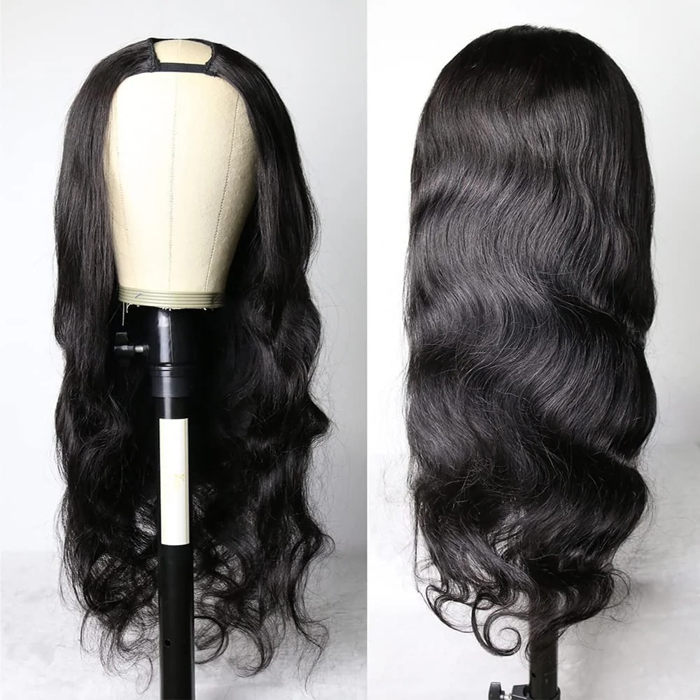 Cheap Glueless Body Wave Wig Wear And Go 30 32 Inch 180% Peruvian Loose Wavy V Part Human Hair Wigs For Women