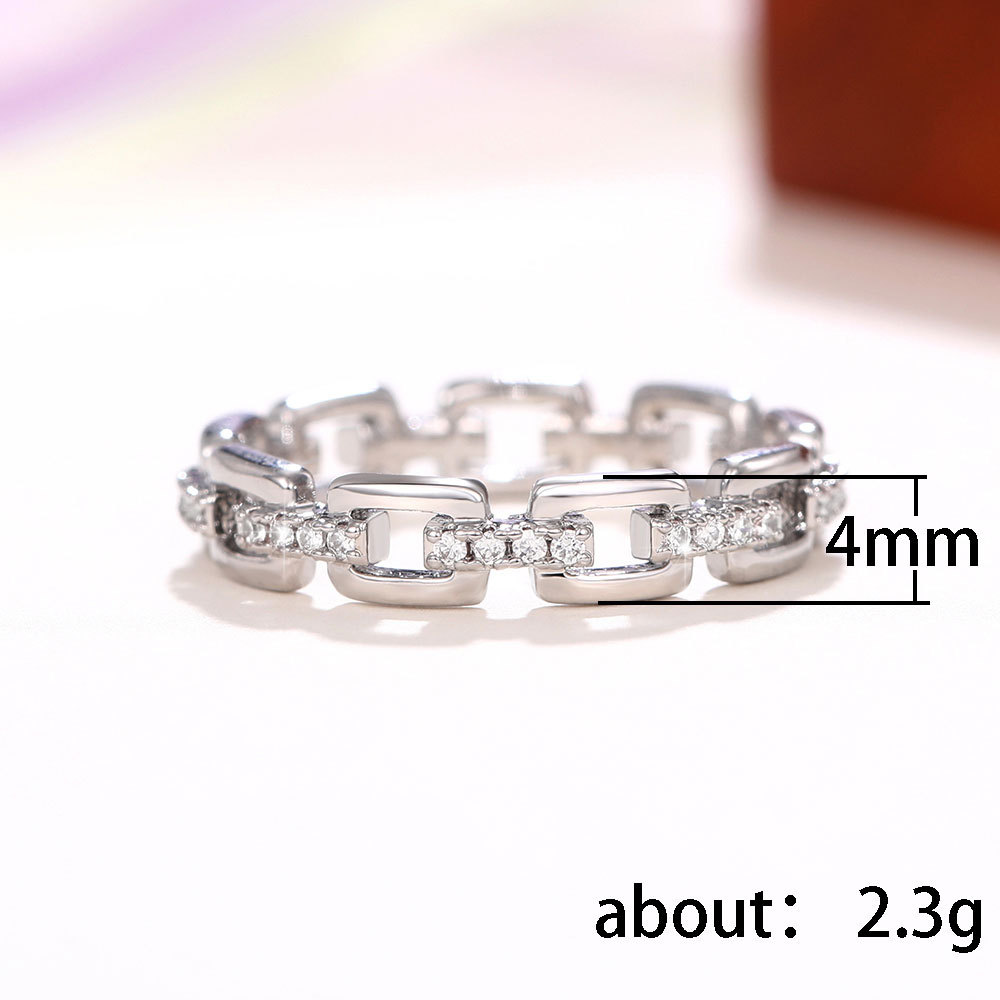 Sterling Sier White Zircon Eternity Ring: Handmade Top-Selling Jewelry free shiping