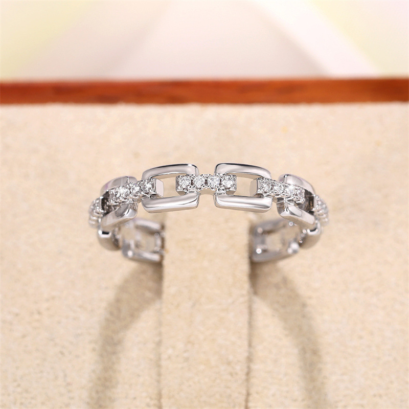 Sterling Sier White Zircon Eternity Ring: Handmade Top-Selling Jewelry free shiping