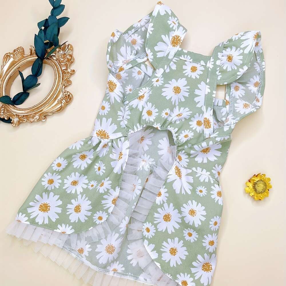 cute daisy print dog dress ideal celebrations special ocns suitable for small medium large breeds