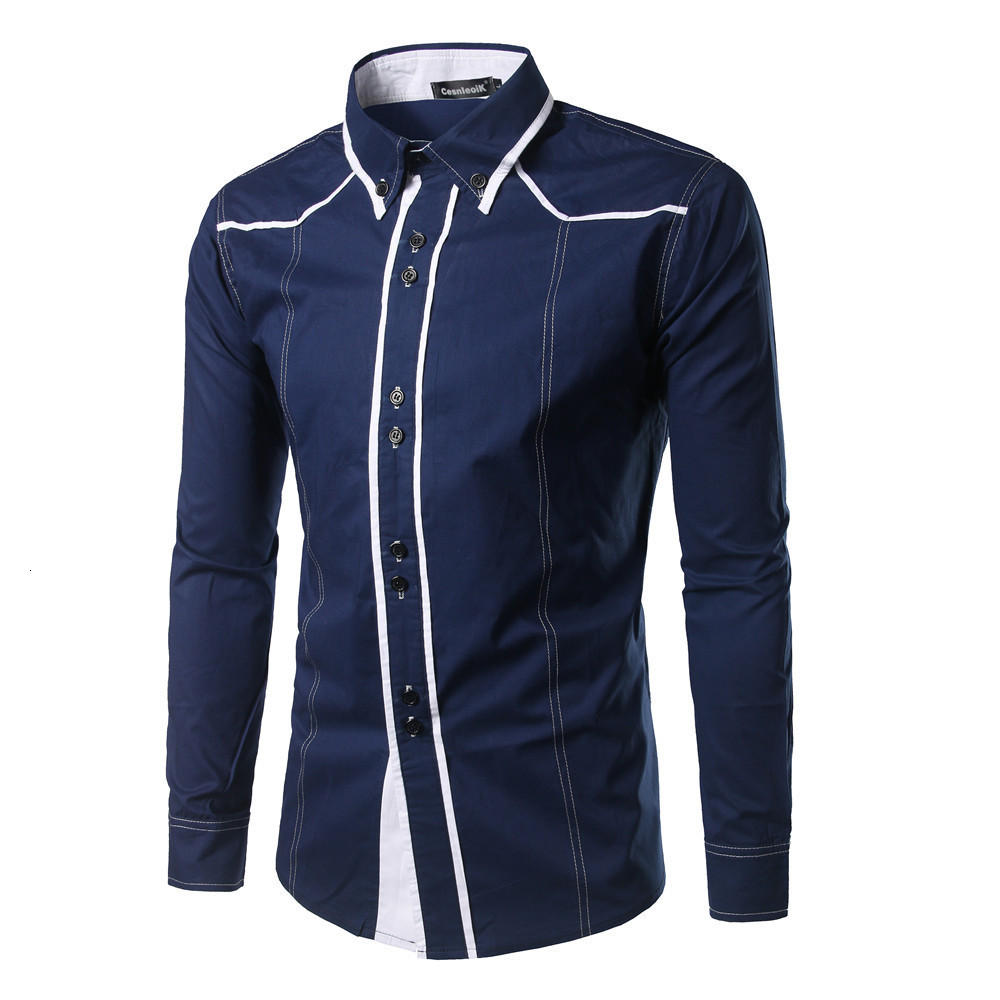 jeansian Spring Autumn Features Shirts Men Casual Shirt Arrival Long Sleeve Casual Slim Fit Male Shirts Z034 220706