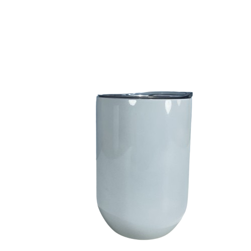 DIY 12oz Sublimation STRAIGHT Wine tumbler Stainless Steel Wine Glasses Egg Cups Stemless Wine Glasses with lid Vacuum Egg Shape