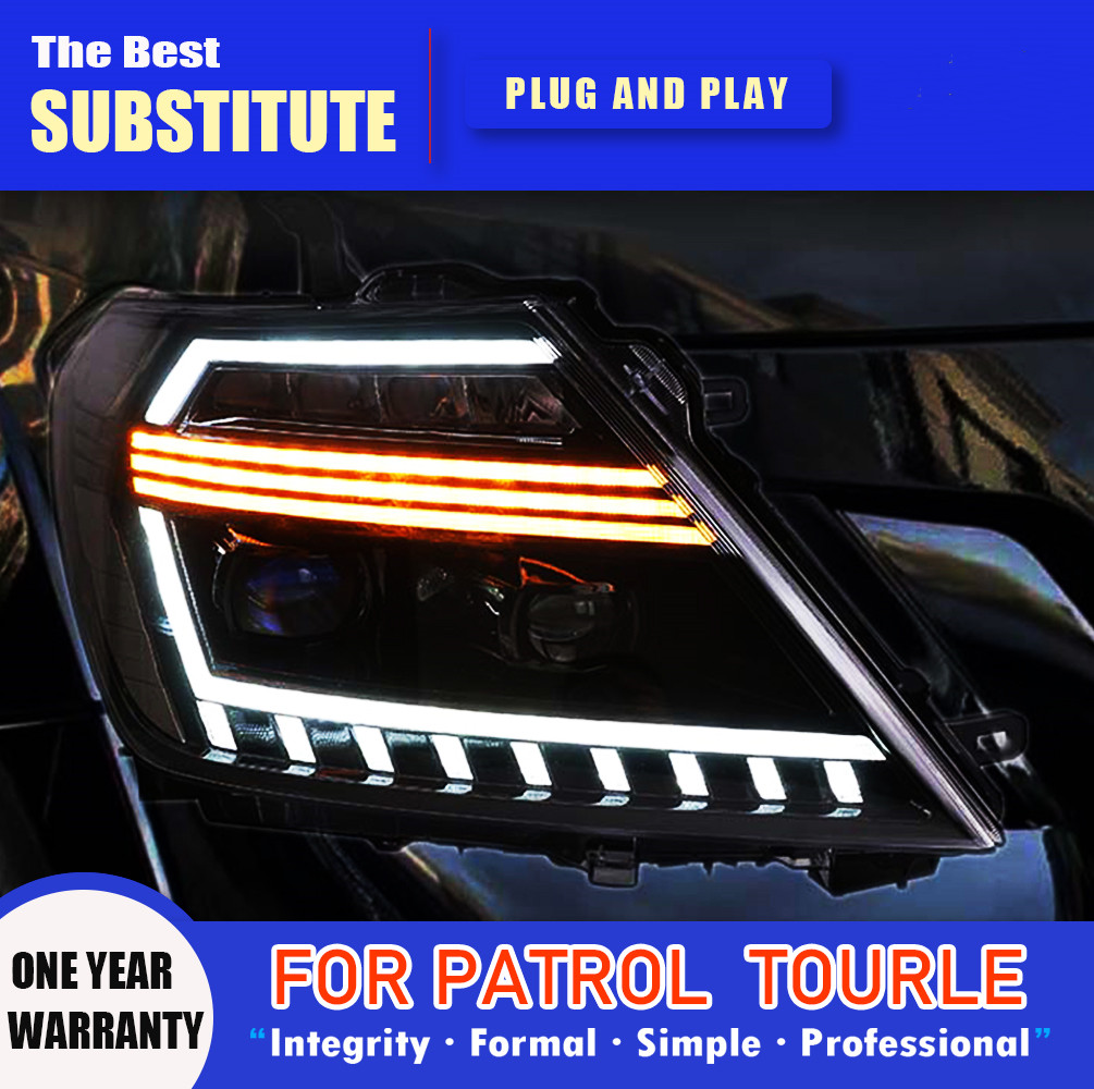 Car Lights for Nissan Patrol 2013-20 18 Y62 Car LED Front Headlight Lamp Assembly Daytime Running Light Replacement