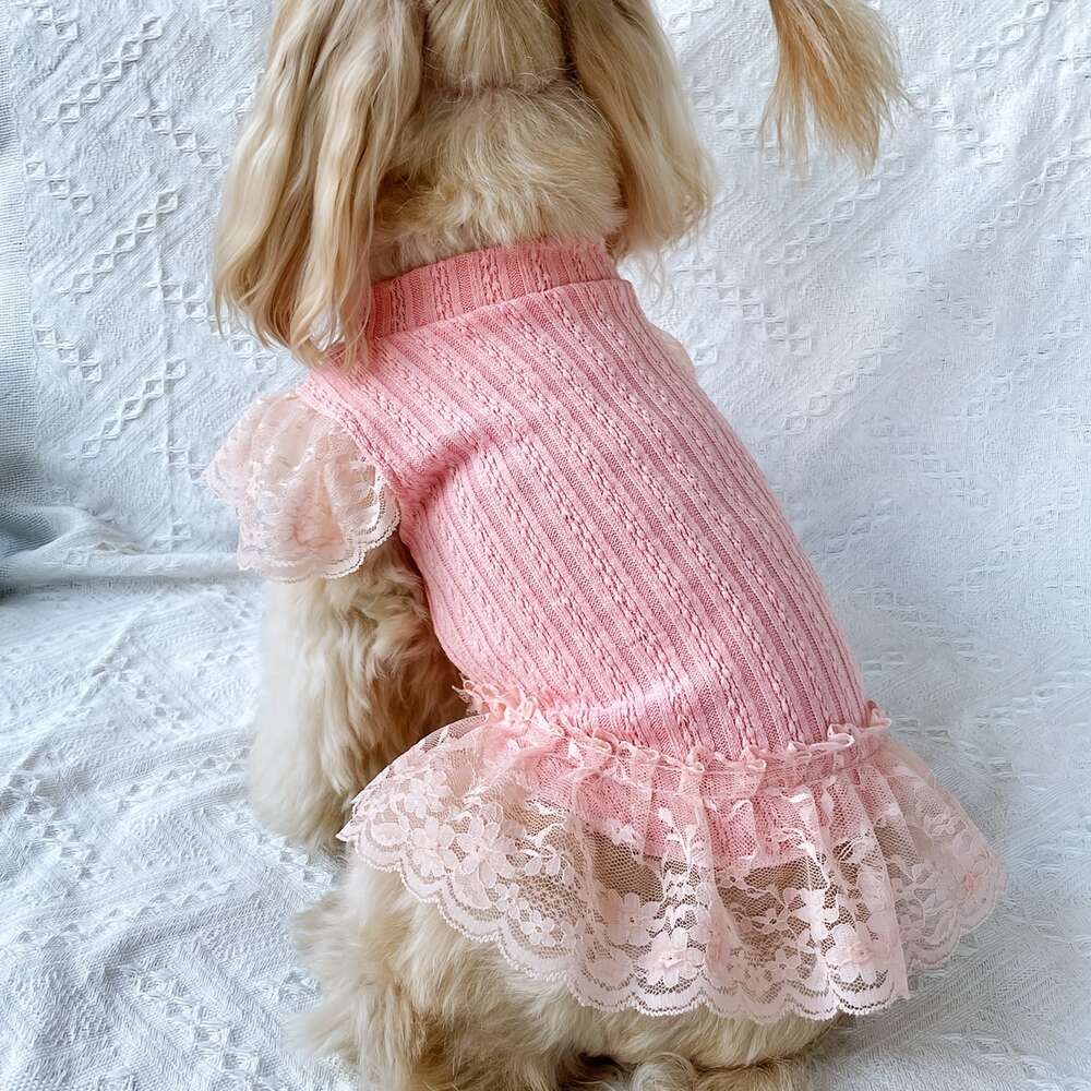 1pc Adorable Solid-colored Pet Flying Sleeve Dress: Breathable Loungewear Dogs & Cats - Perfect for Summer Parties
