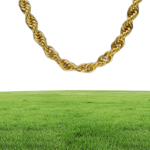 Gold Rope Chains For Men Fashion Hip Hop Necklace Jewelry 30inch Thick Link Chain