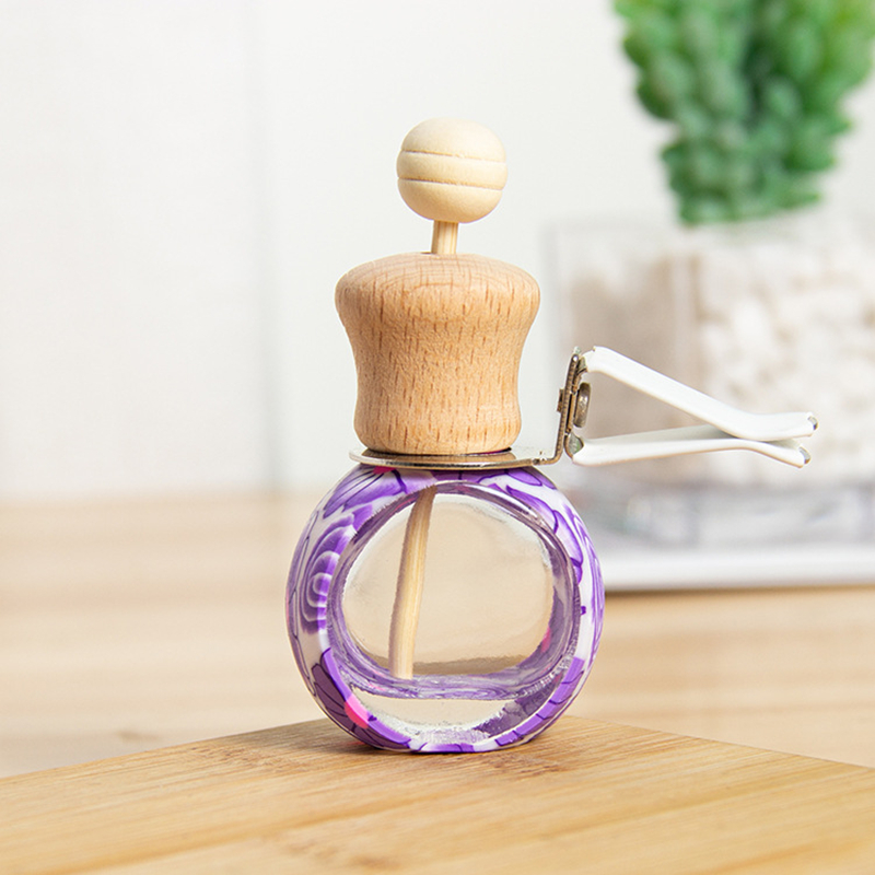 Perfume Bottle Stained Glass Car Aromatherapy Diffuser Bottles Mini Car Air Freshener Diffuser Pendant Scent for Caravan