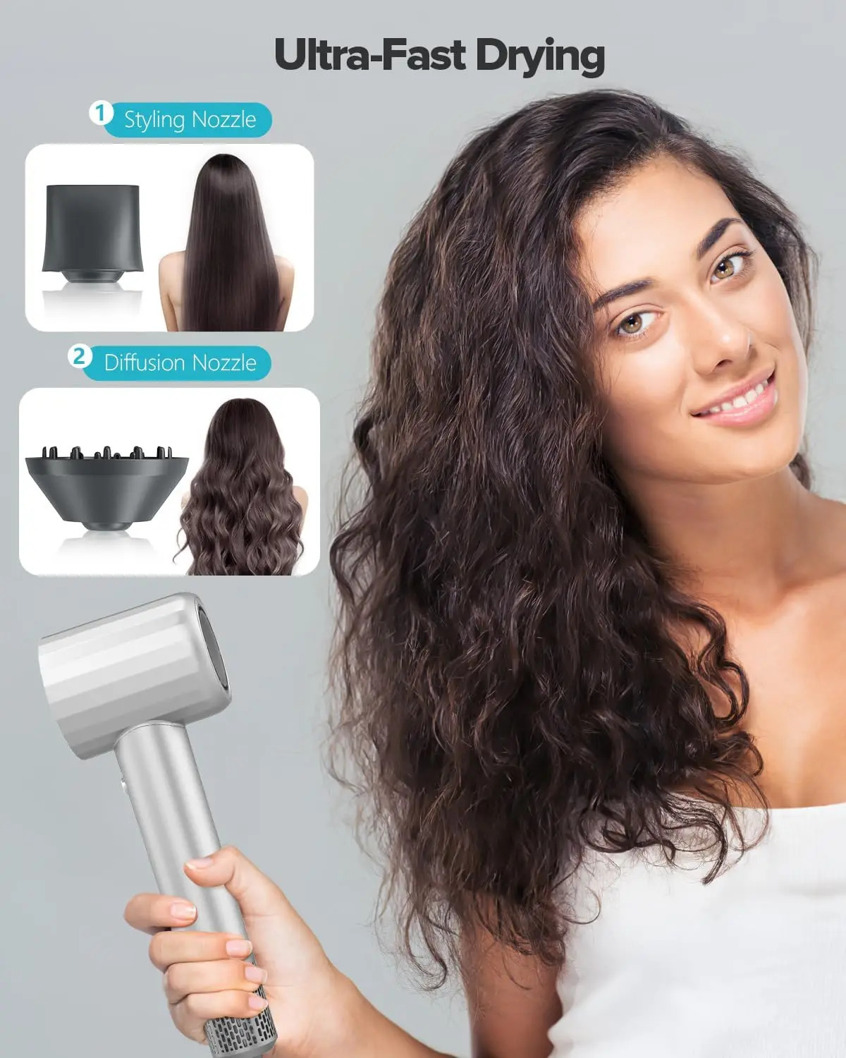 Supera Ionic Hair Dryer For Hair Ultra High Speed Motor 220V 1600W Styling Tool Professional HairDryer Negative Ion Hairdryers 240312