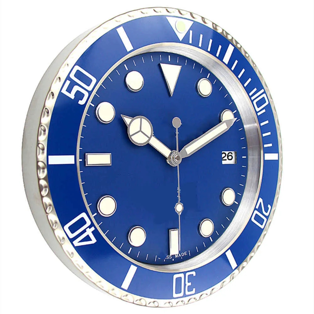 Super Silent Luxury Wall Clock Metal Modern Design Large Wall Watch Home Stainless Steel Luminous Clock The Date Will Work dhl85