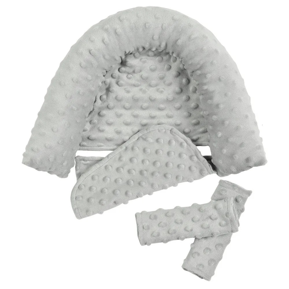 Baby Car Safety Soft Sleeping Head Support Pillow with Matching Seat Belt Strap Covers Baby Carseat Neck Protection Headrest 240327