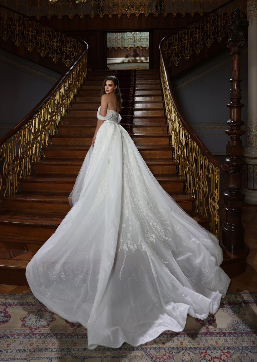 2024 Luxury Off Shoulder Sleeves Sweetheart 2 In 1 Mermaid Wedding Dresses Removable Train Beading Appliques Lace Trumpet Bridal Gowns