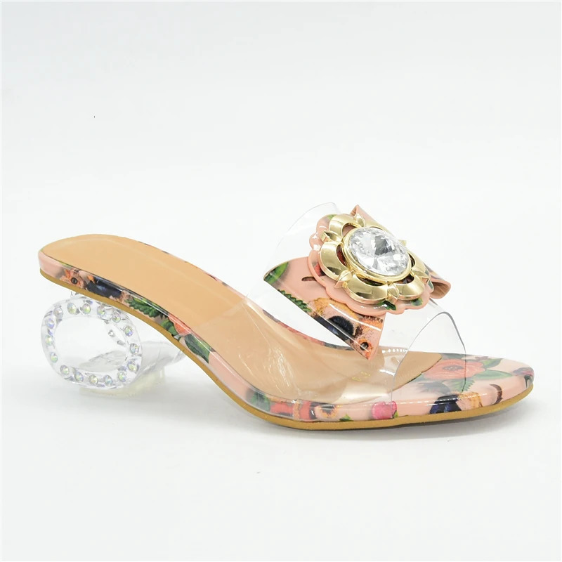 Latest Green Color Shoes for Women Sandals 2024 Fashion Women Clear Rhinestone Heels High Heels Sexy Ladies Dress Shoes 240307