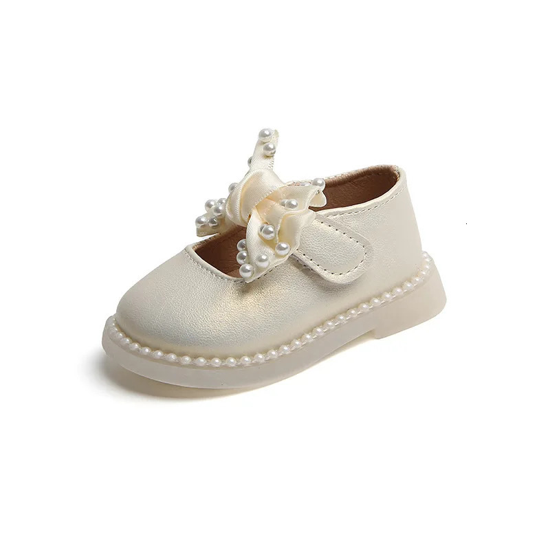 Baby Girls Big Bow Shoes Low Heel Flower Wedding Party Dress Princess For Kids Toddler 240313