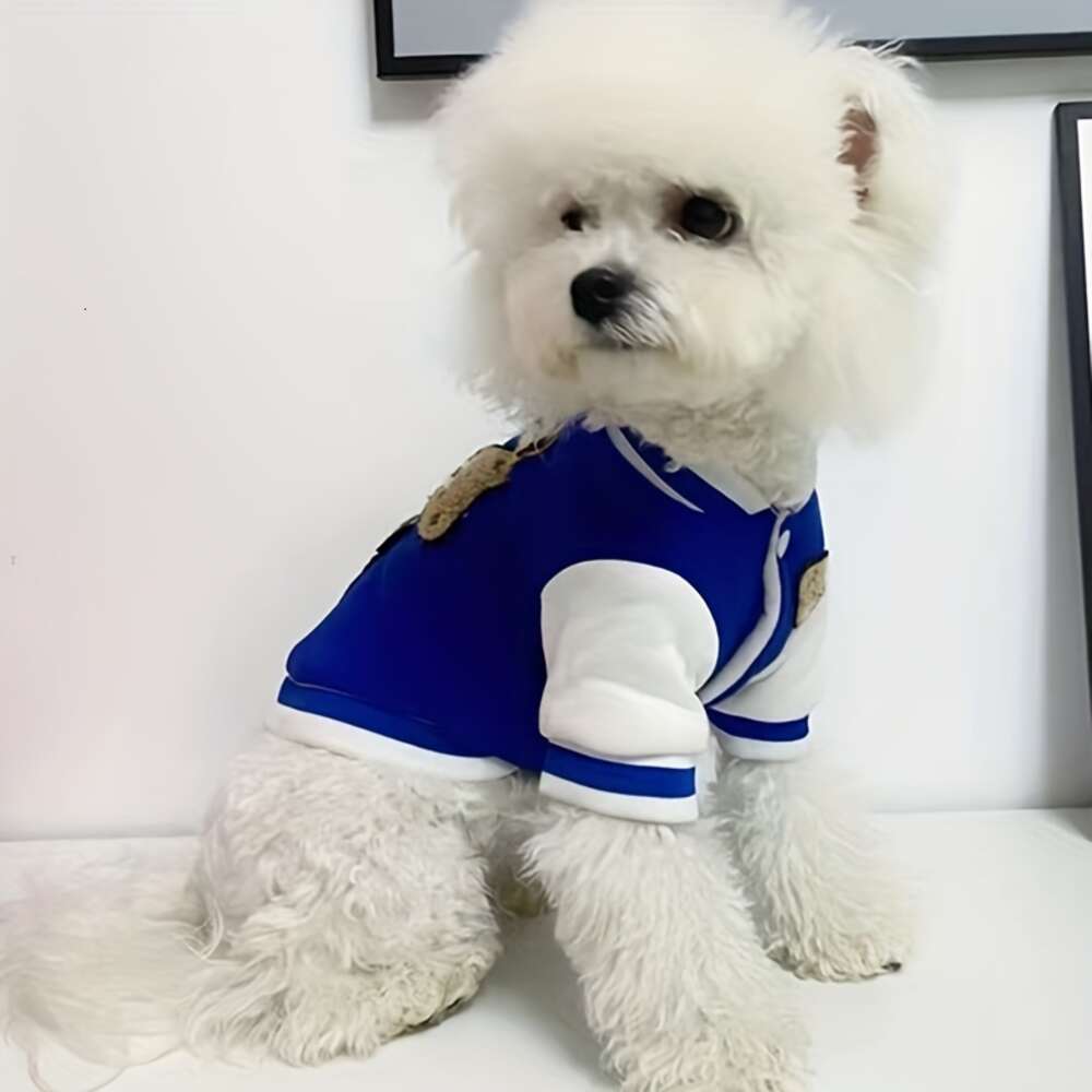 1pc Cool Pet Baseball Sweater for Autumn and Winter Dog Warm Clothes