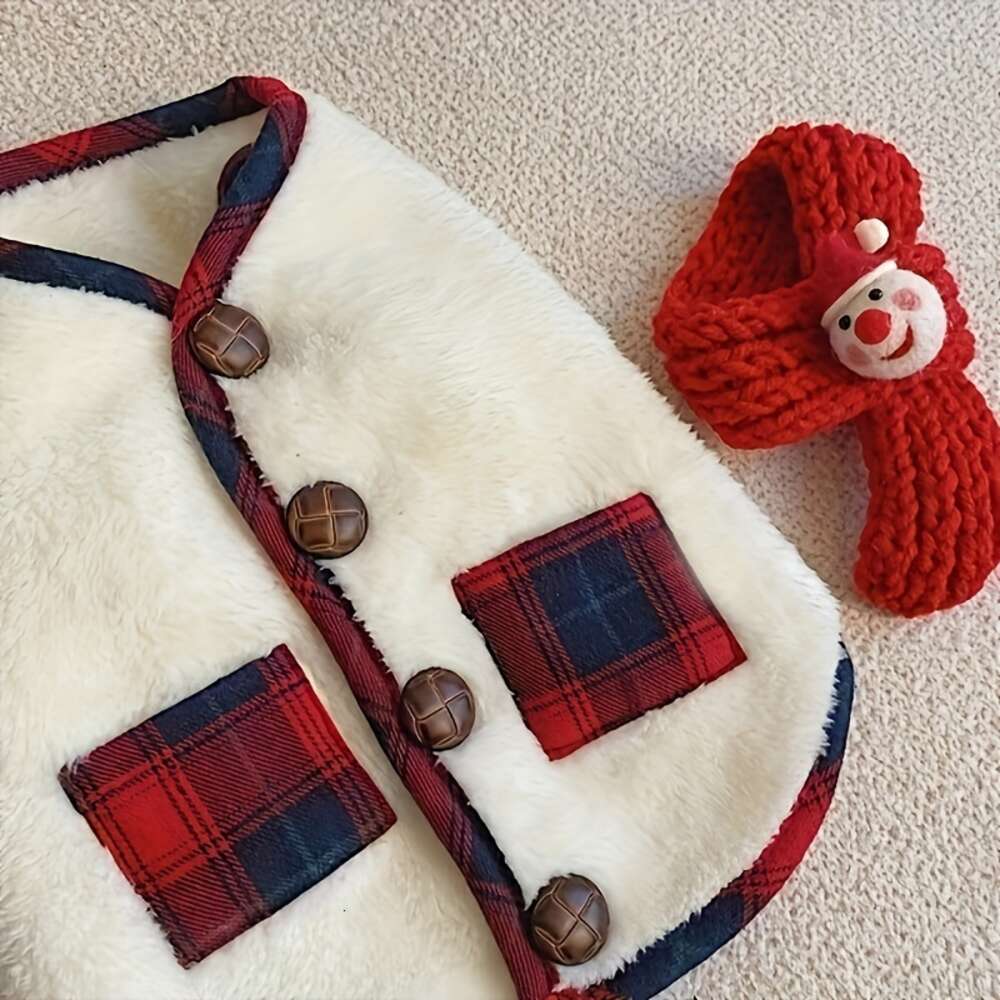 autumn winter puppy dog twolegged vest small to medium warm dog cardigan with christmas dimension scarf pet comfortable fashion