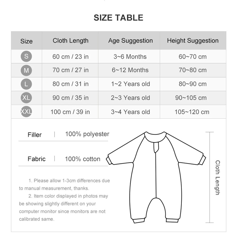 Baby Sleeping Bag Dinosaur Sleep Sack 25Tog Winter Warm Kids Play Suits In Room Sleepwear For Children 14Years 240313