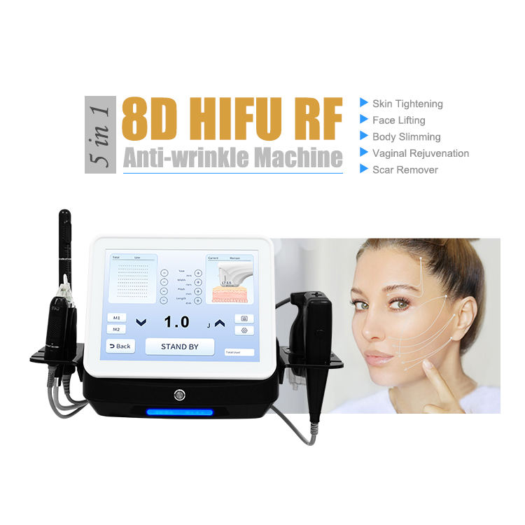 New Micro Focused Ultrasound MFU RF 5 Handles Skin Tightening Face Lifting Anti Aging 8D HIFU Machine