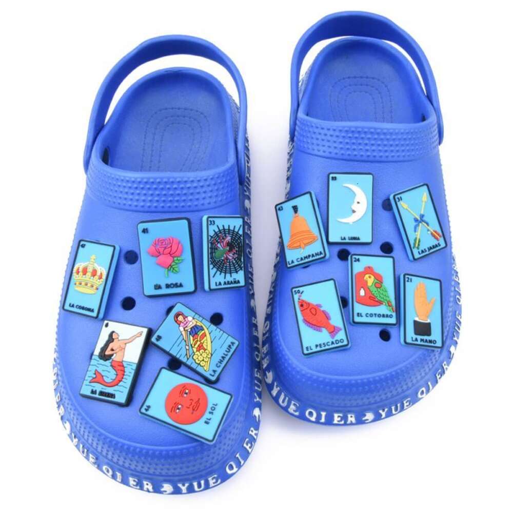 Mexico Loteria rubber lucky charms Custom Shoe Mexican Lottery Tarot Cards Decorations Accessories