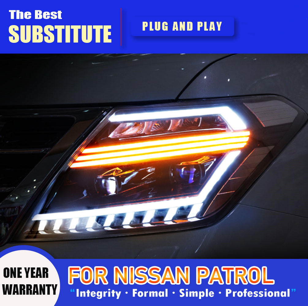 Car Lights for Nissan Patrol 2013-20 18 Y62 Car LED Front Headlight Lamp Assembly Daytime Running Light Replacement