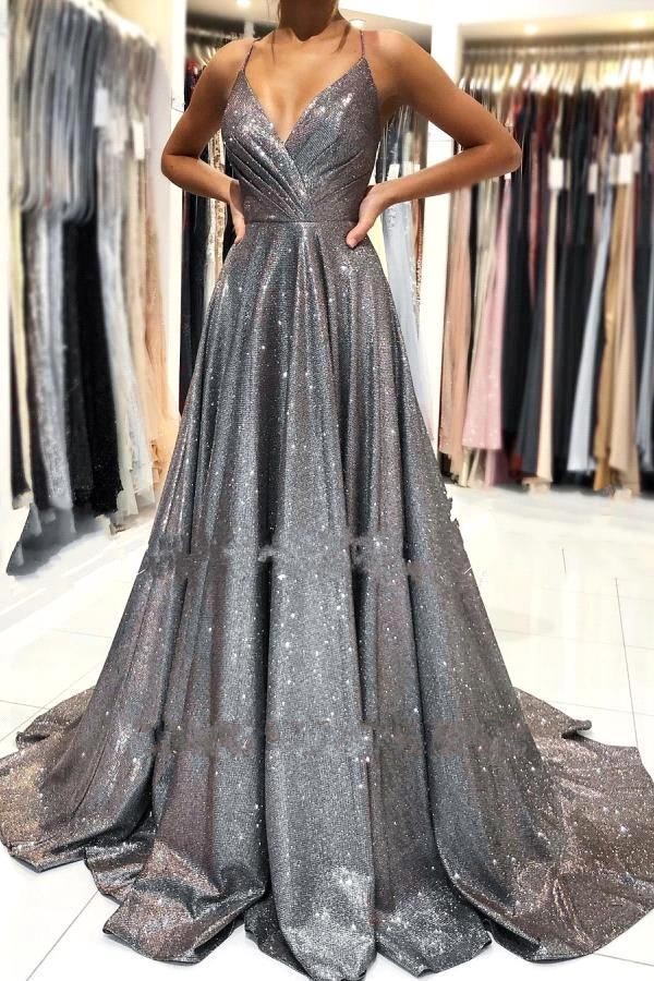 Relective Sier Sequined Prom Dresses For Black Girls 2024 New Sexy Spgahetti Straps Backless Long Evening Party Gowns Bc18025 6660311