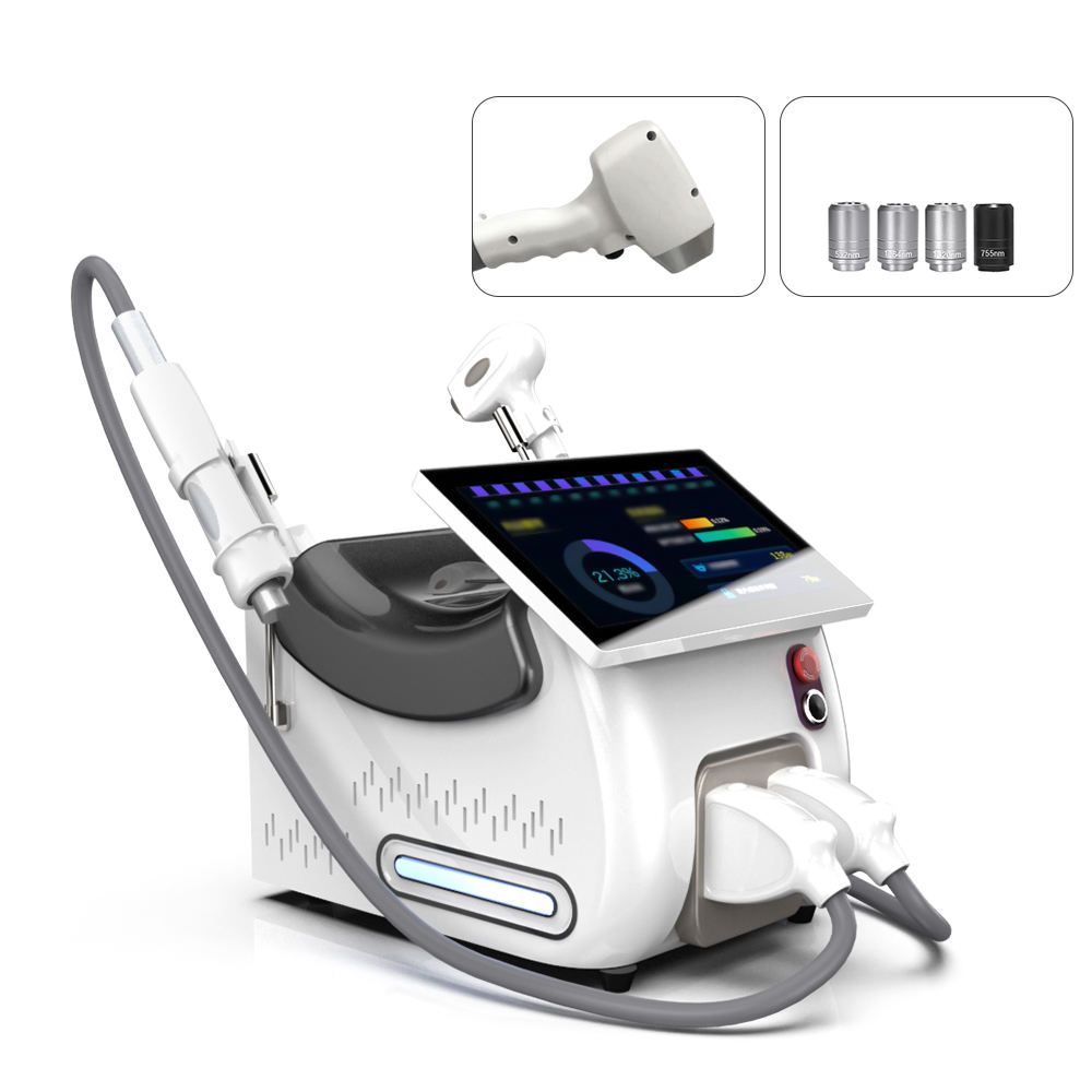 Factory Price Portable 2 in 1 Yag Pico Second Laser 808nm Diode Laser Tattoo Removal & Hair Removal 808 Ice Laser Machine Painless Permanent