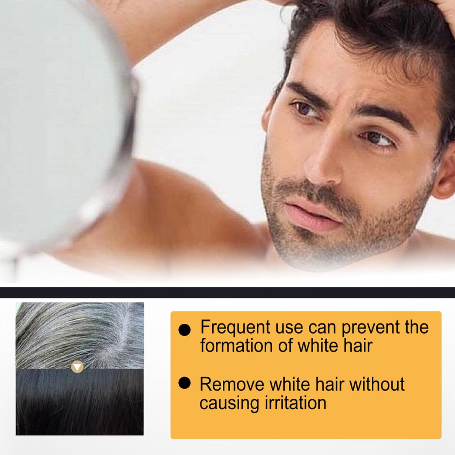 US stock Grey Hair Removal Soap Bar for Men, Gray Hair Soap Gray Natural Hair Reverse Bar - Black And Shiny Hair Repairing Deep Cleaning- Vegan, pH Ba
