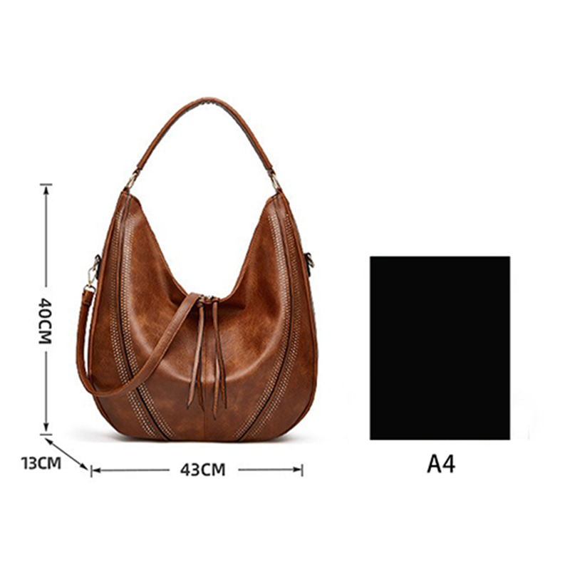 fashionable shoulder bag for women, large capacity retro rivet crossbody bag