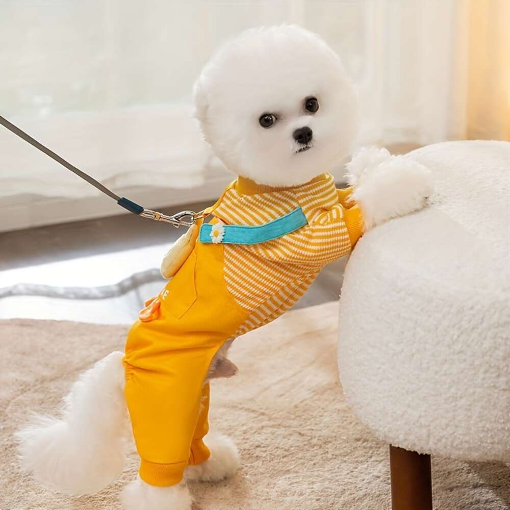 dogs cats autumn and winter warm threedimensional chicken traction four corner suspenders dog plus fleece pet comfortable soft classic cute teddy clot
