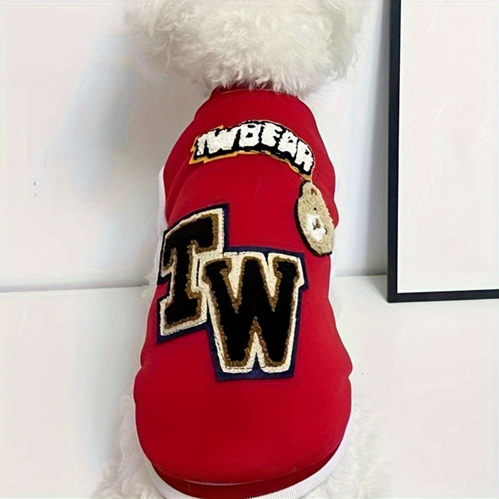 1pc Cool Pet Baseball Sweater for Autumn and Winter Dog Warm Clothes
